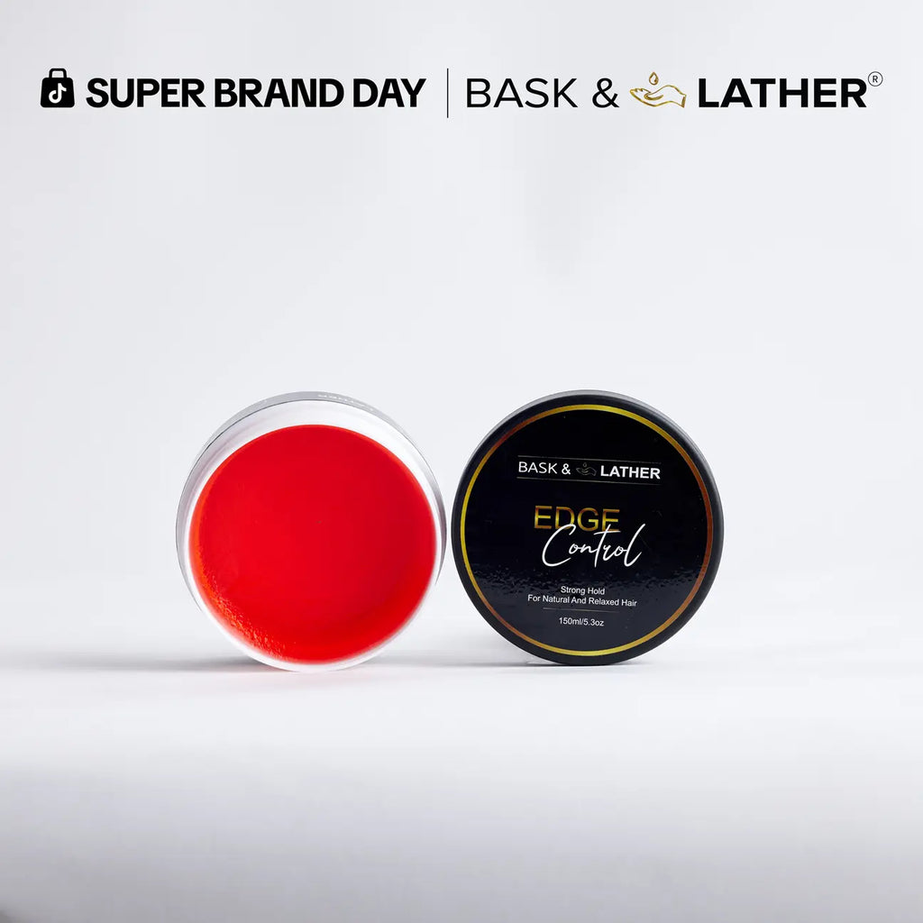 LARGE SIZE- STRONG HOLD - THICK EDGES- EDGE CONTROL BASK and LATHER Gel Haircare Strong Edge 5.3Oz