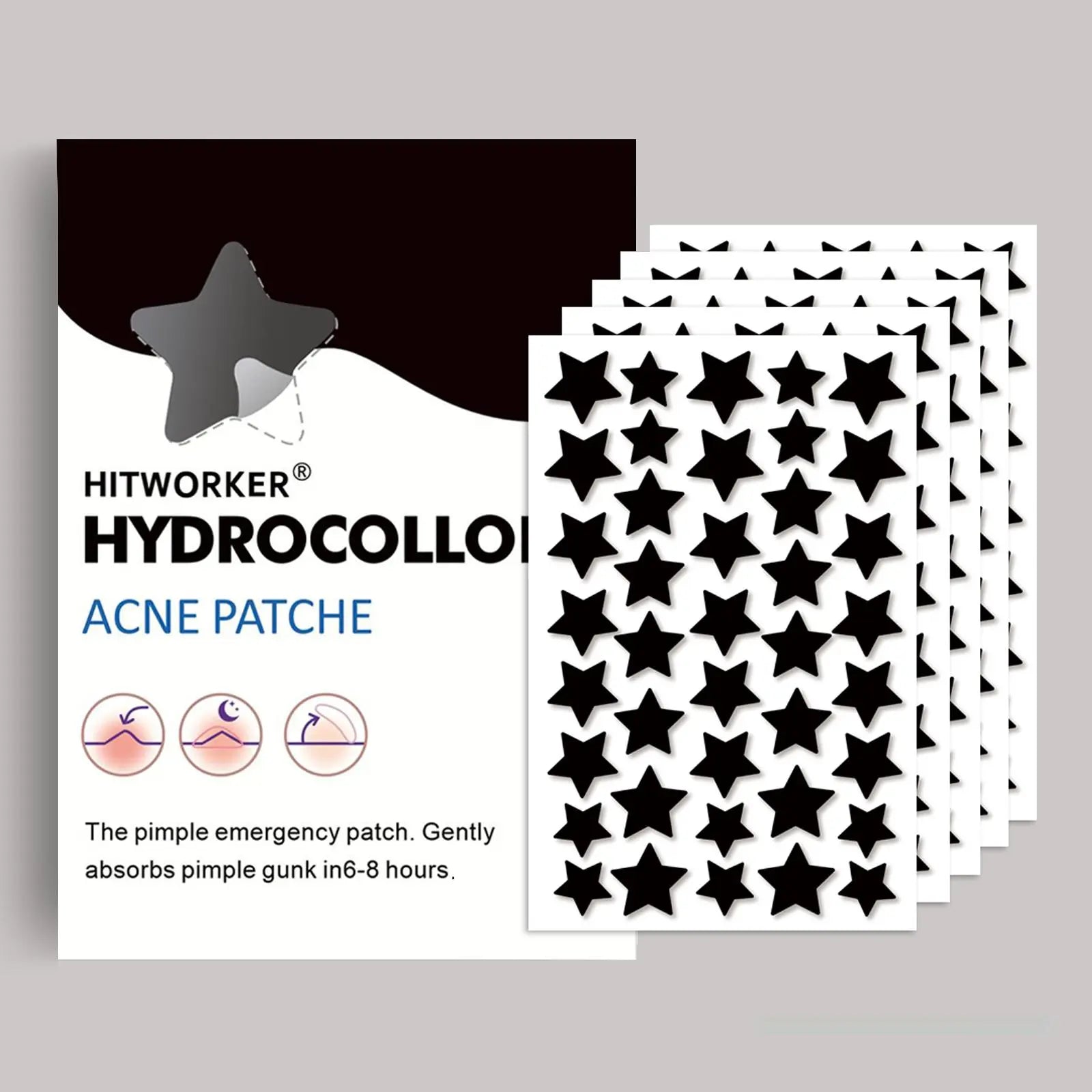 400/200 Pcs Hydrocolloid Acne Patches, Star Decorative Covers, Pimple Patches Cute, Pimple Stickers, Acne Spot Stickers, Waterproof, Non-Toxic, Fast Healing, Gentle on Skin, Essential Acne Care
