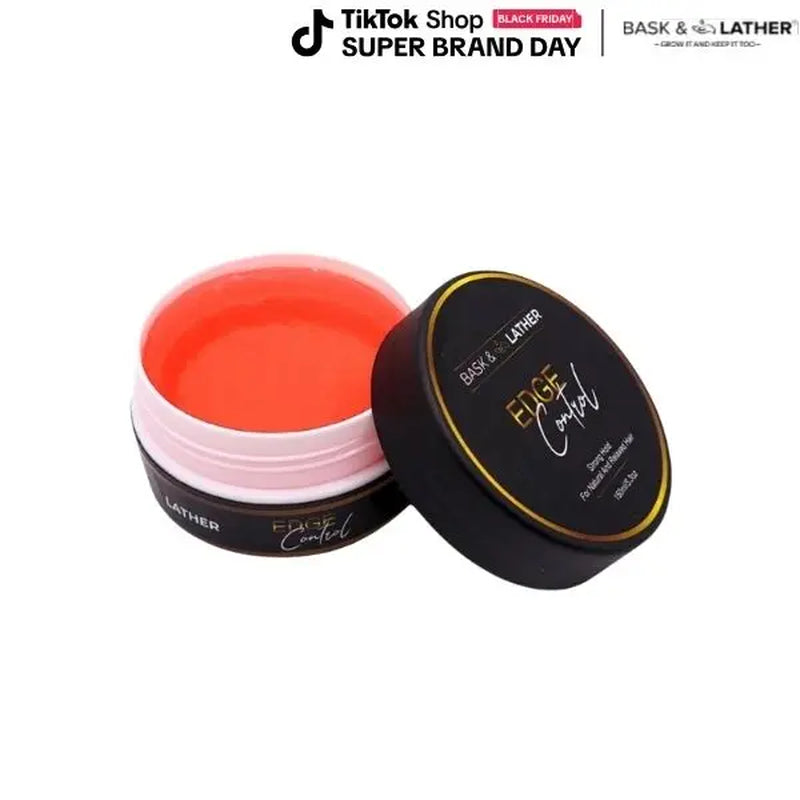 LARGE SIZE- STRONG HOLD - THICK EDGES- EDGE CONTROL BASK and LATHER Gel Haircare Strong Edge 5.3Oz