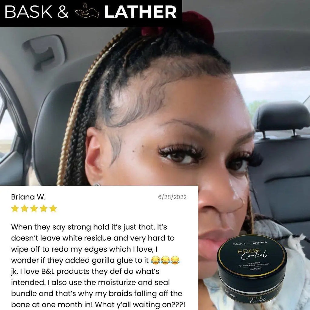 LARGE SIZE- STRONG HOLD - THICK EDGES- EDGE CONTROL BASK and LATHER Gel Haircare Strong Edge 5.3Oz
