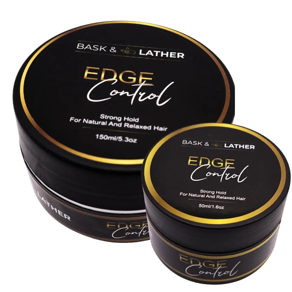 LARGE SIZE- STRONG HOLD - THICK EDGES- EDGE CONTROL BASK and LATHER Gel Haircare Strong Edge 5.3Oz