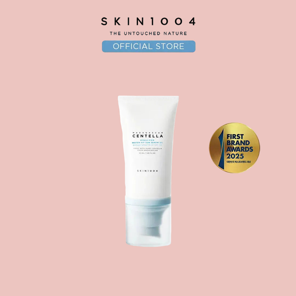 [SKIN1004 Official Shop] Hyalu-Cica Water-Fit Sun Serum UV 50Ml (OTC) - Lightweight Sunscreen for Daily Use, Korean Sunscreen, Watery and Creamy Texture, Sunscreen for Sensitive Skin