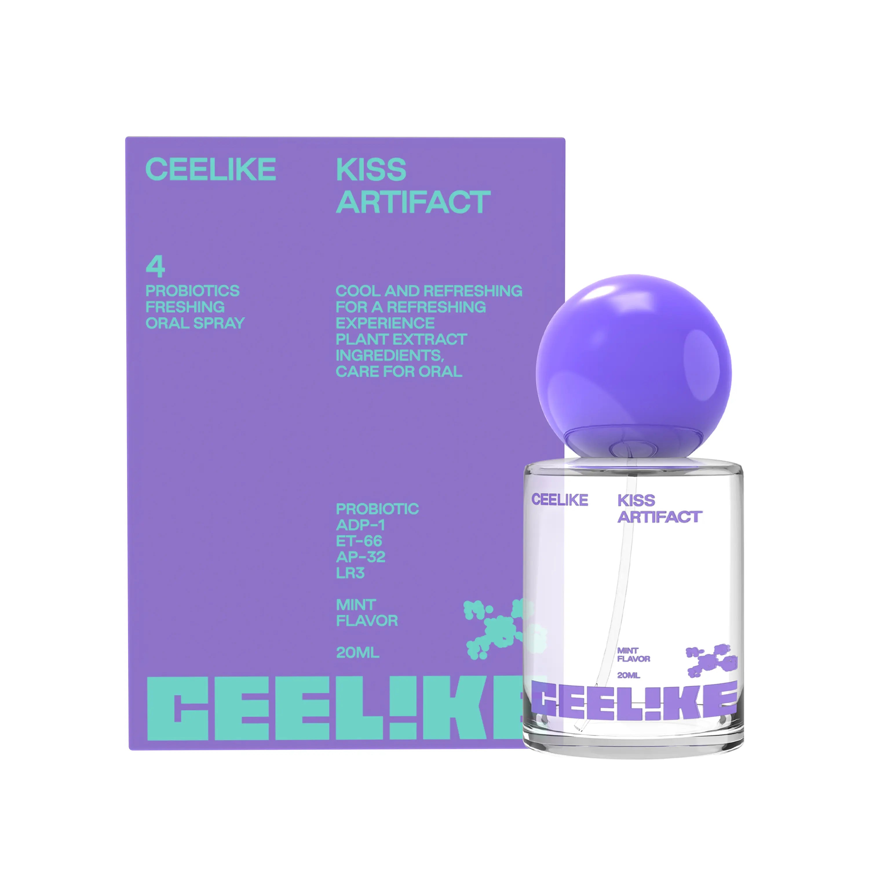 CEELIKE Oral Spray (20Ml) - Daily Minty Fresh Breath, Sugar-Free Oral Care, Portable, Long-Lasting Effect, Self Care Products, Probiotic Mouth Spray