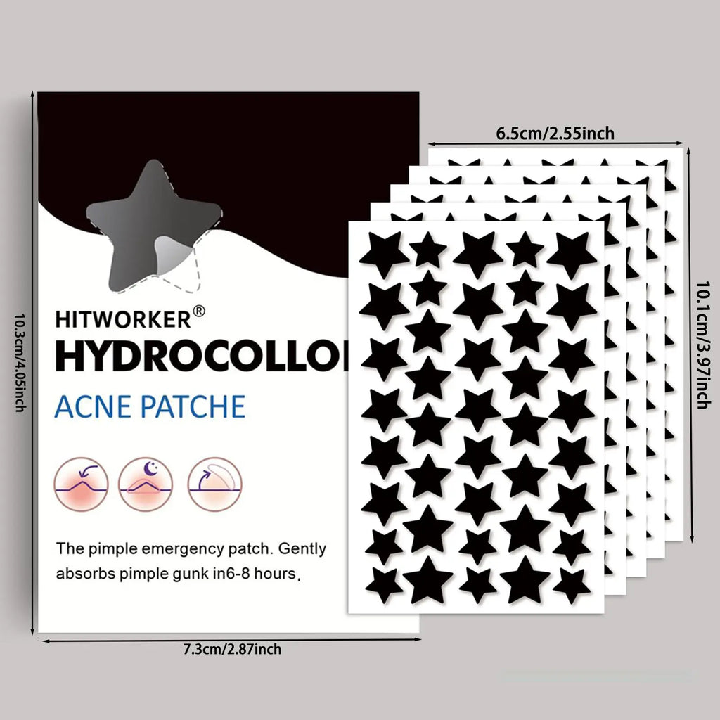 400/200 Pcs Hydrocolloid Acne Patches, Star Decorative Covers, Pimple Patches Cute, Pimple Stickers, Acne Spot Stickers, Waterproof, Non-Toxic, Fast Healing, Gentle on Skin, Essential Acne Care