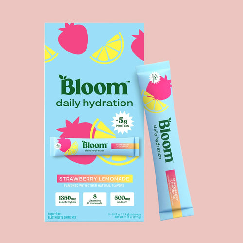 New - Bloom Nutrition Daily Hydration Sticks (5 Sticks) - 1350Mg Electrolytes, 5G Clear Whey Protein & Collagen, 8 Key Vitamins, Sugar-Free Drink Mix for Hydration, Recovery & Skin Health