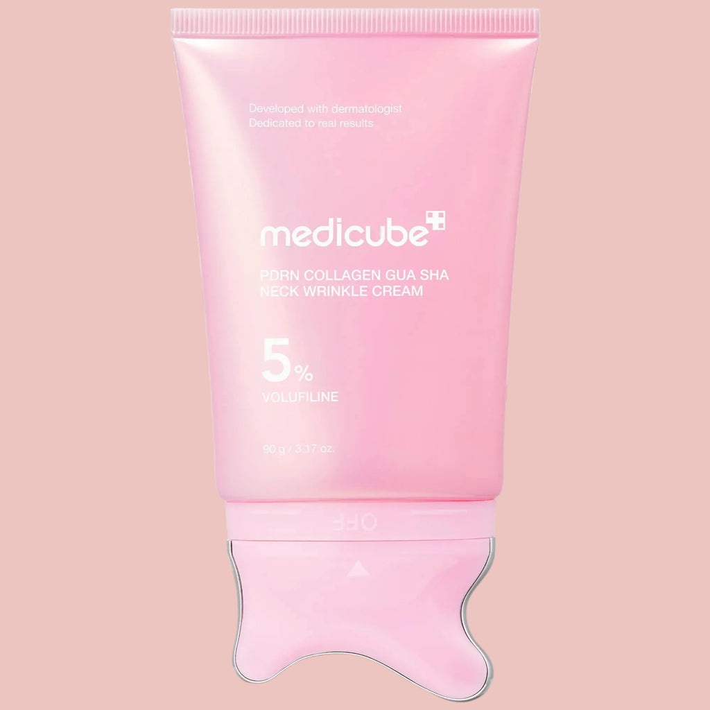 [NEW] [Medicube] PDRN Collagen Gua Sha Neck Wrinkle Cream | Built-In Gua Sha Massager with Volufiline 5% + PDRN | Firming, Contour Care for the Look of Fine Lines, Jawline, Neck, Décolleté,Underarms, Chest, Legs, Shoulder | Massage Cream | Korean Skincare
